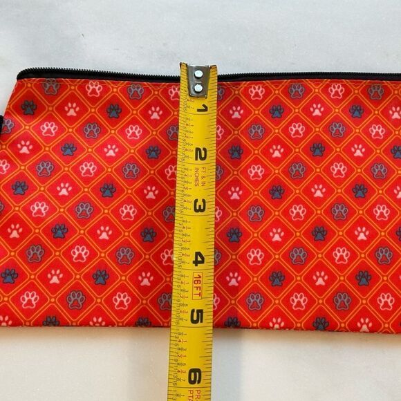 Red Animal Paw Print Cosmetic Bag - Picture 3 of 5